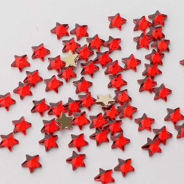 Star Shape Red Glass Flat Back Fancy Rhinestones WholesaleRhinestone