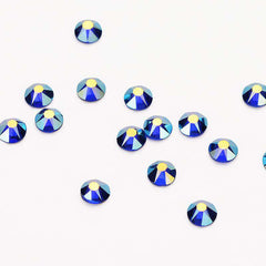 Sapphire AB Glass Flat Back Glue-On Rhinestones 16 Cut Facets WholesaleRhinestone