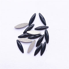 Navette Shape Black Flat Back Fancy Rhinestones WholesaleRhinestone