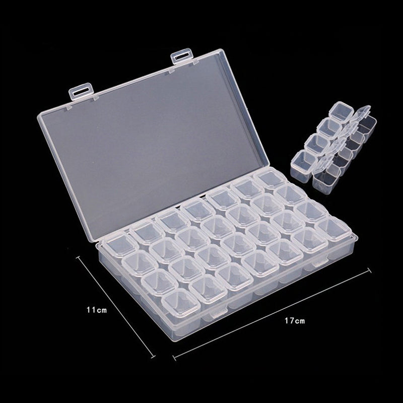 28 Grids Transparent Rhinestones Box Bead Storage Organizer WholesaleRhinestone