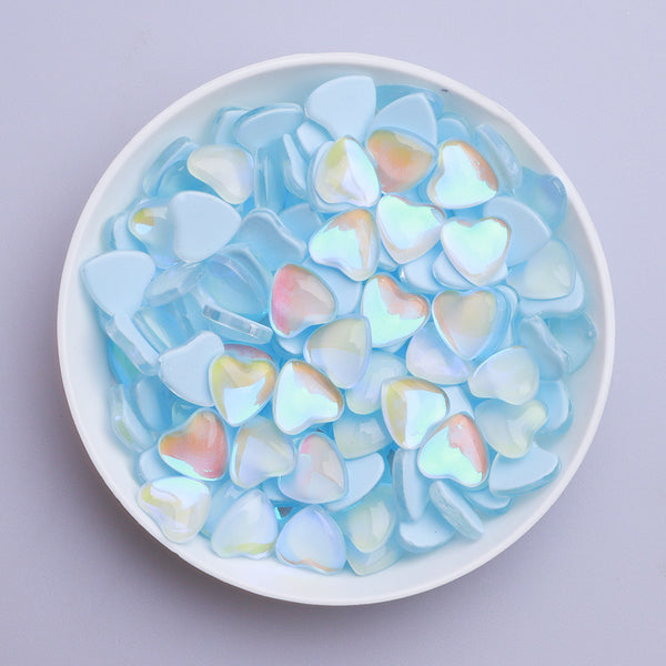 Heart Shape Mocha Light Blue Flat Back Fancy Rhinestones WholesaleRhinestone
