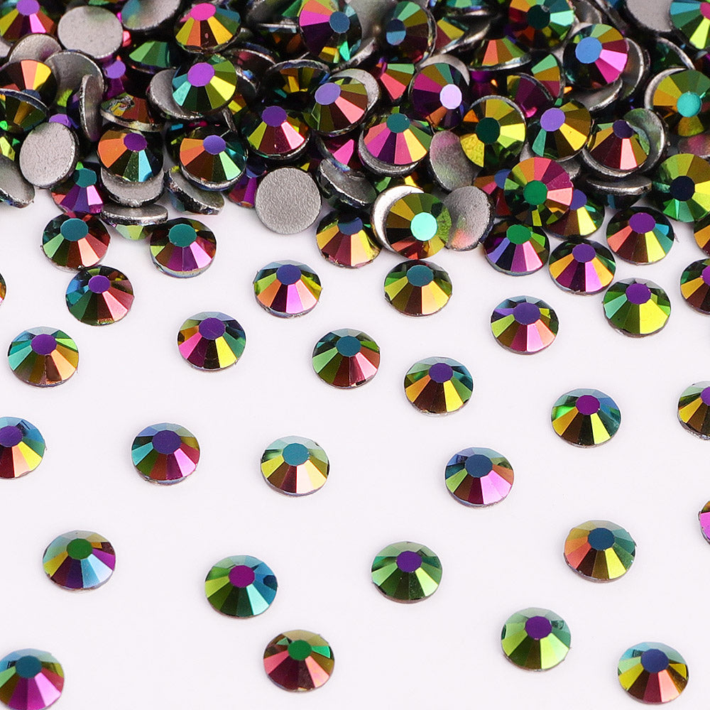 Green Magic Glass FlatBack Rhinestones Silver Back WholesaleRhinestone