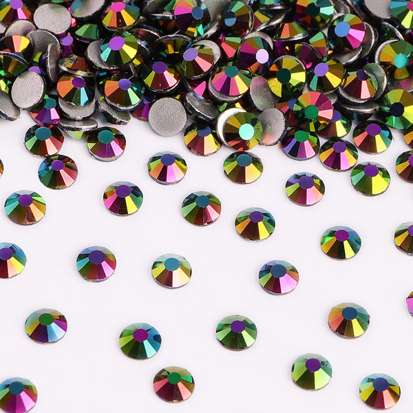 Green Magic Glass FlatBack Rhinestones Silver Back WholesaleRhinestone