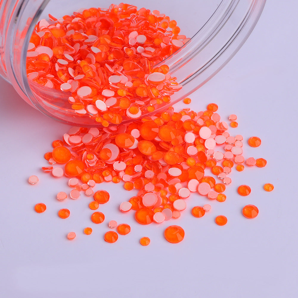 Mixed Sizes Orange FlatBack Neon Rhinestones For Nail Art Второстепенное изображение товара