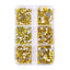 Mixed Sizes 6 Grid Box Citrine Glass FlatBack Rhinestones For Nail Art Silver Back WholesaleRhinestone