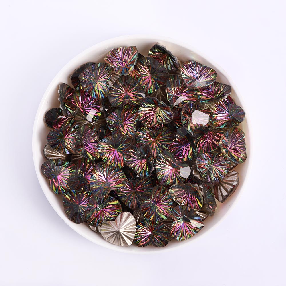 Millennium Series Heart Shape Rainbow Glass Pointed Back Fancy Rhinestones WholesaleRhinestone