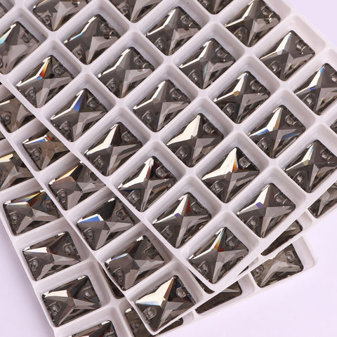 Black Diamond Rectangle Shape High Quality Glass Sew-on Rhinestones WholesaleRhinestone