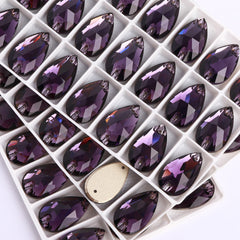 Amethyst Drop Shape High Quality Glass Sew-on Rhinestones WholesaleRhinestone