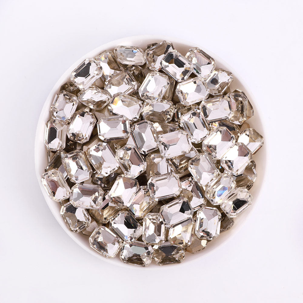 Crystal Rectangle Octagon Shape Pointed Back Fancy Rhinestones WholesaleRhinestone