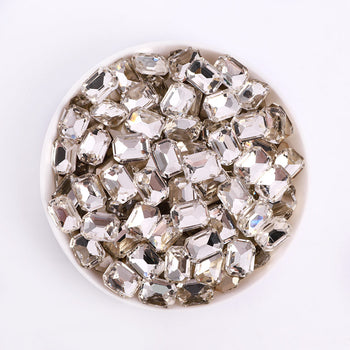 Crystal Rectangle Octagon Shape Pointed Back Fancy Rhinestones WholesaleRhinestone