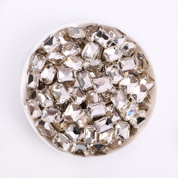 Crystal Rectangle Octagon Shape Pointed Back Fancy Rhinestones WholesaleRhinestone