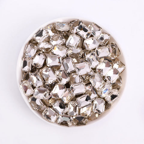 Crystal Rectangle Octagon Shape Pointed Back Fancy Rhinestones WholesaleRhinestone