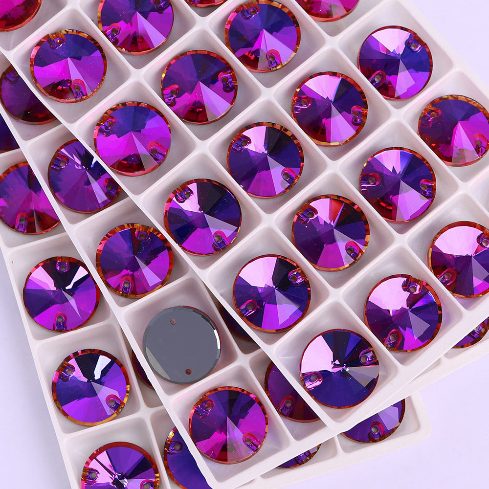 Violet Blue Rivoli  Shape High Quality Glass Sew-on Rhinestones WholesaleRhinestone