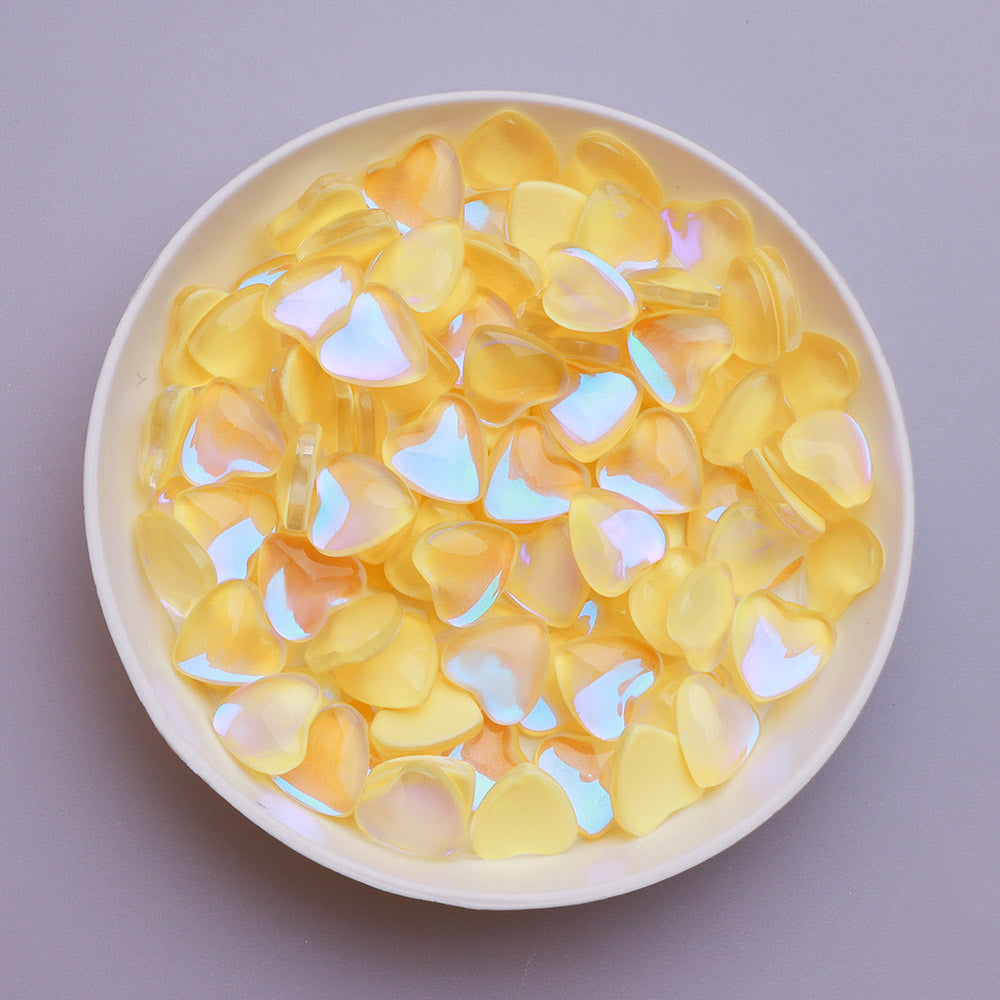 Heart Shape Mocha Yellow Flat Back Fancy Rhinestones Secondary image