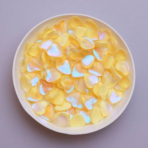 Heart Shape Mocha Yellow Flat Back Fancy Rhinestones WholesaleRhinestone