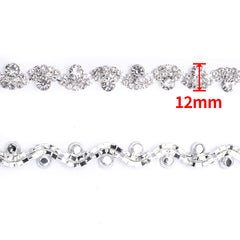 Sew-on Crystal Glass Rivoli Rhinestone Trim Chain Applique RA709 WholesaleRhinestone