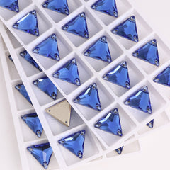 Light Sapphire Triangle Shape High Quality Glass Sew-on Rhinestones WholesaleRhinestone