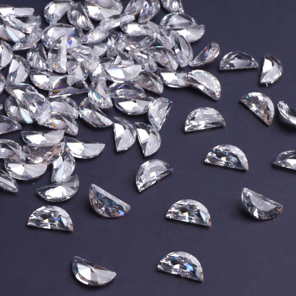 Moon Shape Pointed Back Crystal Cubic Zirconia Stones For Jewelry Restoration Secondary image