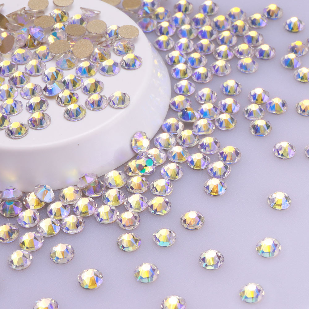 Starry Sky Glass Flat Back Glue-On Rhinestones 16 Cut Facets In Bulk WholesaleRhinestone