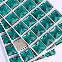 Emerald Square Shape High Quality Glass Sew-on Rhinestones WholesaleRhinestone