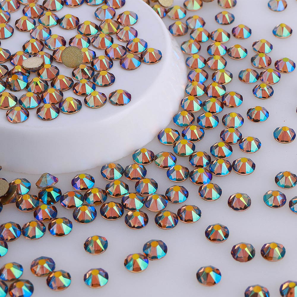 Ghost Light Glass Flat Back Glue-On Rhinestones 16 Cut Facets In Bulk Secondary image