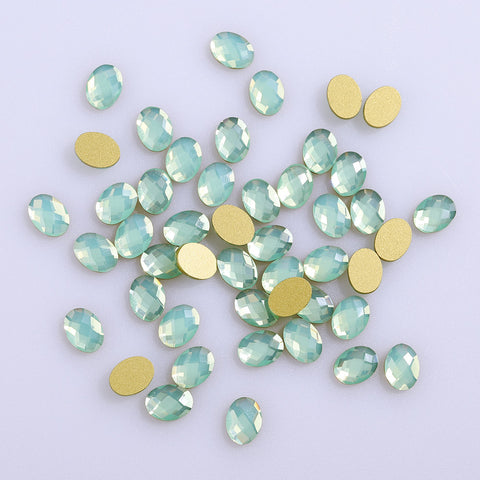 Egg Shape Green Opal Flat Back Fancy Rhinestones WholesaleRhinestone