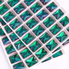 Heliotrope Rectangle Shape High Quality Glass Sew-on Rhinestones WholesaleRhinestone