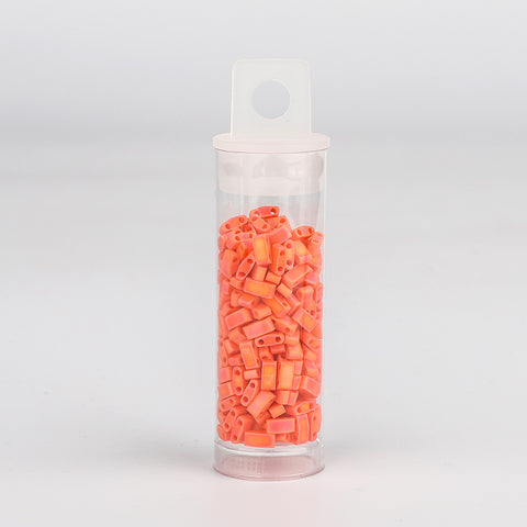 Miyuki Half Tila Glass Seed Beads Opaque Orange AB HTL-406FR WholesaleRhinestone