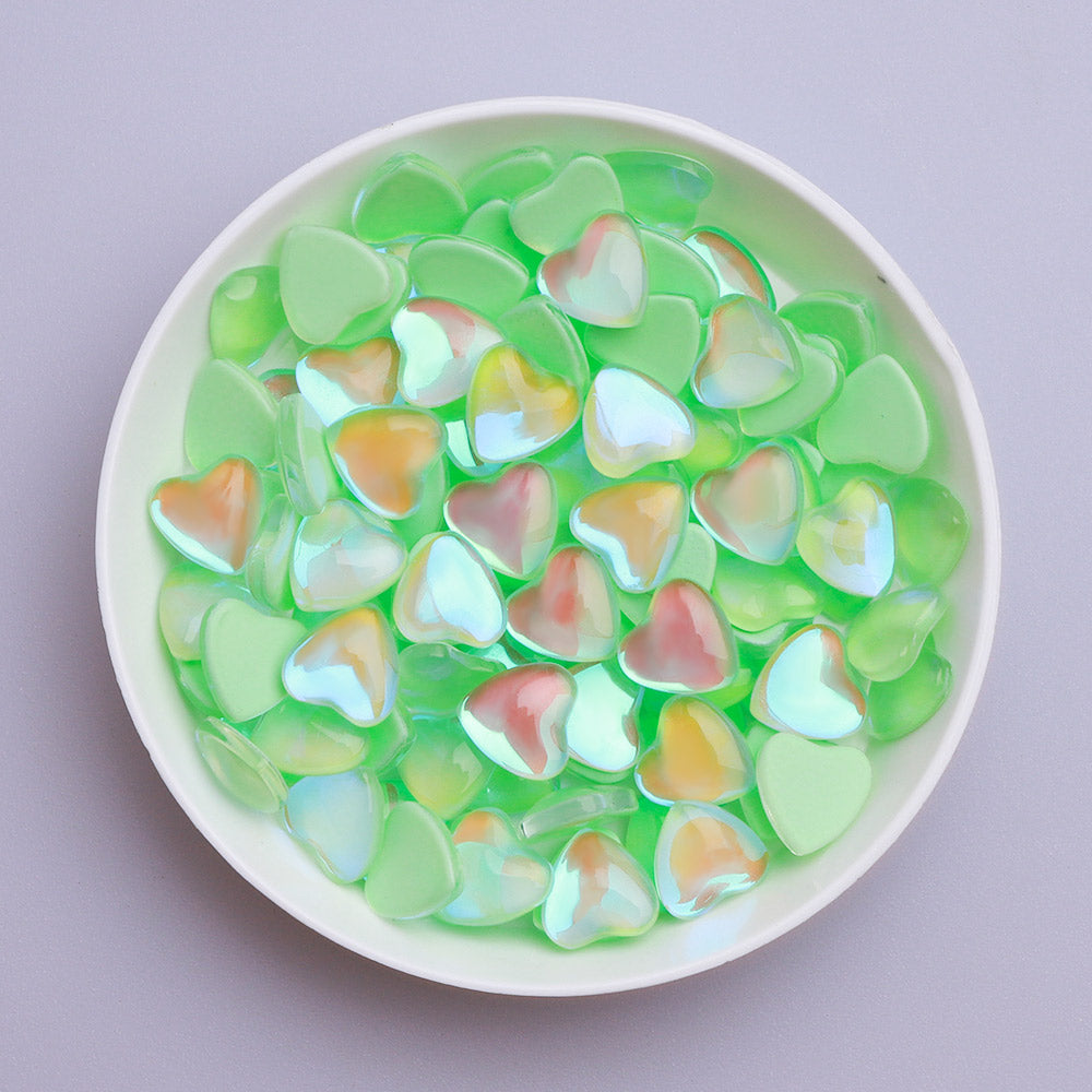 Heart Shape Mocha Light Green Flat Back Fancy Rhinestones Secondary image