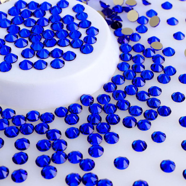Sapphire Glass Flat Back Glue Rhinestones 16 Cut Facets WholesaleRhinestone