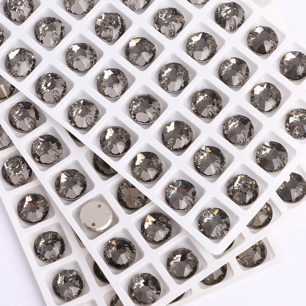 Black Diamond XIRIUS Round Shape High Quality Glass Sew-on Rhinestones WholesaleRhinestone