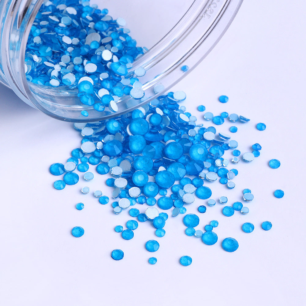 Mixed Sizes Blue Glass FlatBack Neon Rhinestones For Nail Art Второстепенное изображение товара