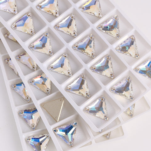Moonlight Triangle Shape High Quality Glass Sew-on Rhinestones WholesaleRhinestone