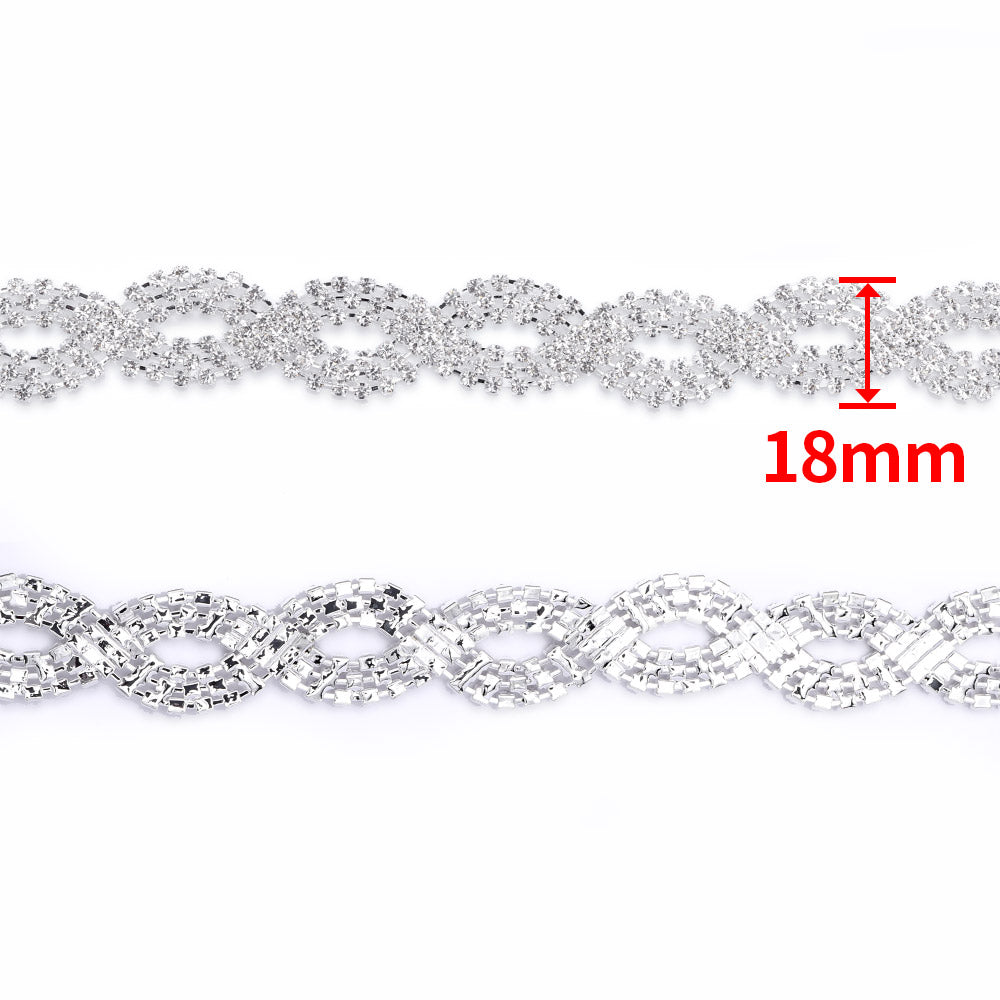 Sew-on Crystal Glass Raindrop Rhinestone Trim Chain Applique RA907 WholesaleRhinestone