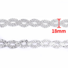 Sew-on Crystal Glass Raindrop Rhinestone Trim Chain Applique RA907 WholesaleRhinestone