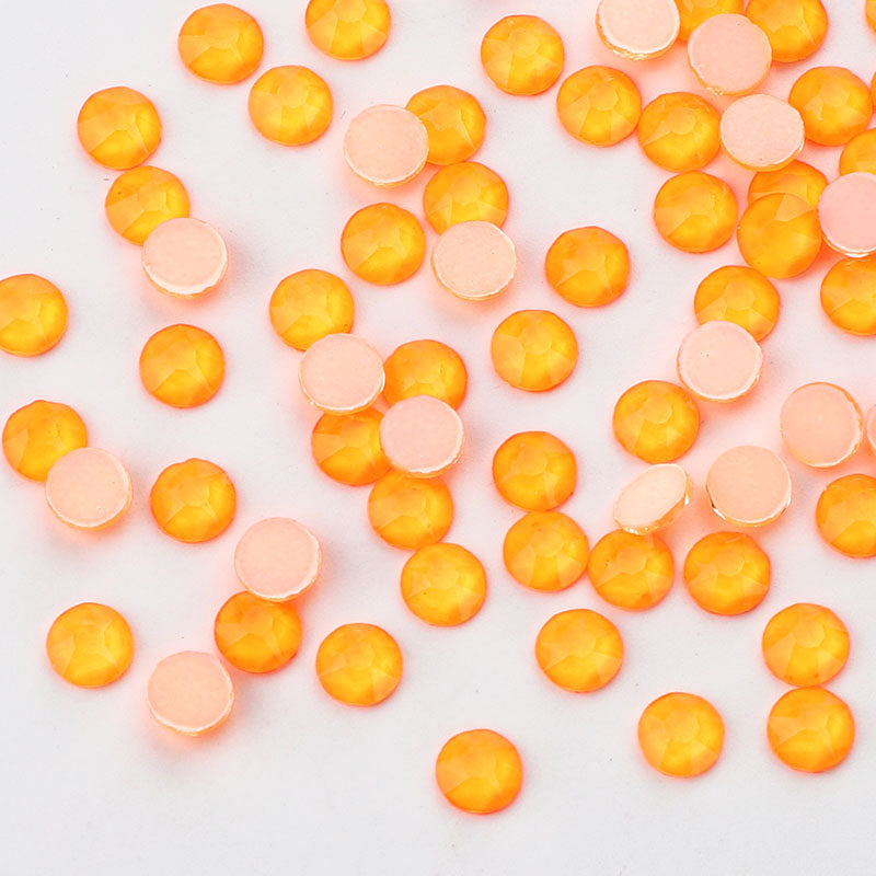 Naranja amarillo neón vidrio plano geglete rhinestones 16 facetas cortadas Imagen secundaria del producto