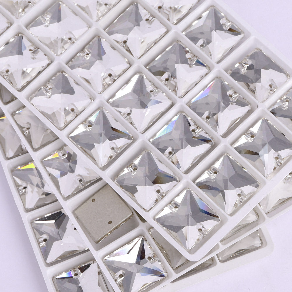 Crystal Square Shape High Quality Glass Sew-on Rhinestones WholesaleRhinestone