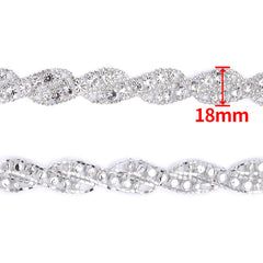 Sew-on Crystal Glass Round Rhinestone Trim Chain Applique RA470 WholesaleRhinestone