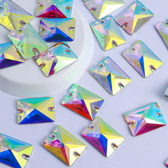 Rectangle Crystal AB Resin Sew-on Rhinestones For Dance Costume WholesaleRhinestone