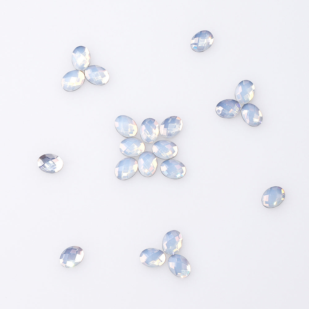 Egg Shape White Opal Flat Back Fancy Rhinestones Secondary image