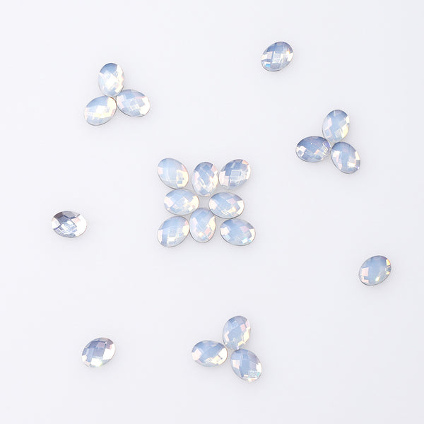Egg Shape White Opal Flat Back Fancy Rhinestones WholesaleRhinestone