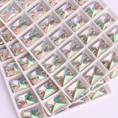 Luminous Green Rectangle Shape High Quality Glass Sew-on Rhinestones WholesaleRhinestone