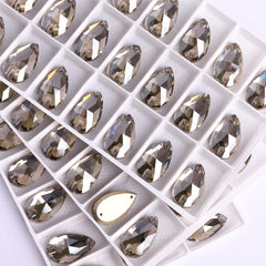 Satin Drop Shape High Quality Glass Sew-on Rhinestones WholesaleRhinestone