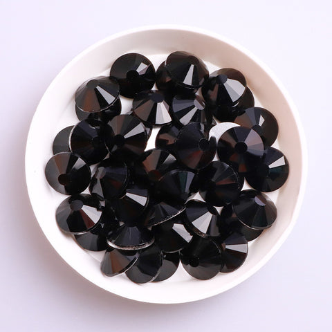 Black Glass Flat Back Rhinestones Silver Back WholesaleRhinestone