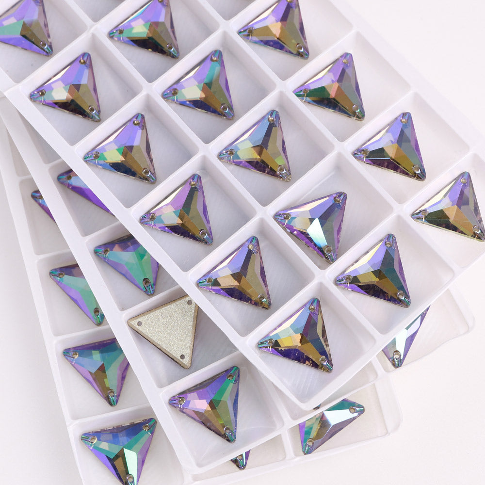 Ghost Light Triangle Shape High Quality Glass Sew-on Rhinestones WholesaleRhinestone