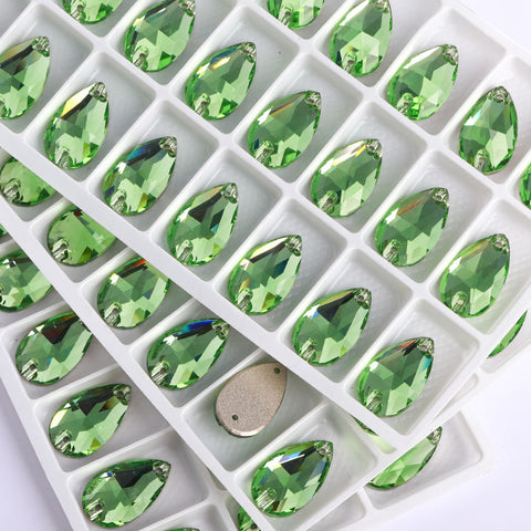 Peridot Drop Shape High Quality Glass Sew-on Rhinestones WholesaleRhinestone