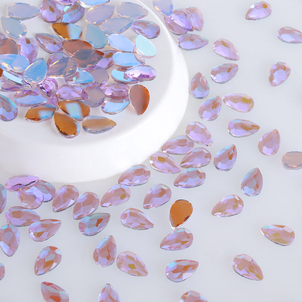 Raindrop Shape Charm Purple Flat Back Fancy Rhinestones WholesaleRhinestone