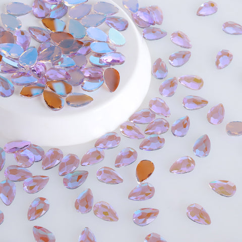 Raindrop Shape Charm Purple Flat Back Fancy Rhinestones WholesaleRhinestone
