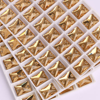 Light Smoked Topaz Rectangle Shape High Quality Glass Sew-on Rhinestones WholesaleRhinestone
