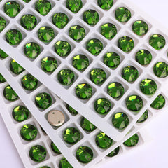 Fern Green XIRIUS Round Shape High Quality Glass Sew-on Rhinestones WholesaleRhinestone